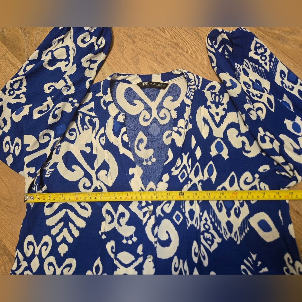 NWOT - Zara Blue and White Ruffled Tiered Sundress - Picture 8 of 8